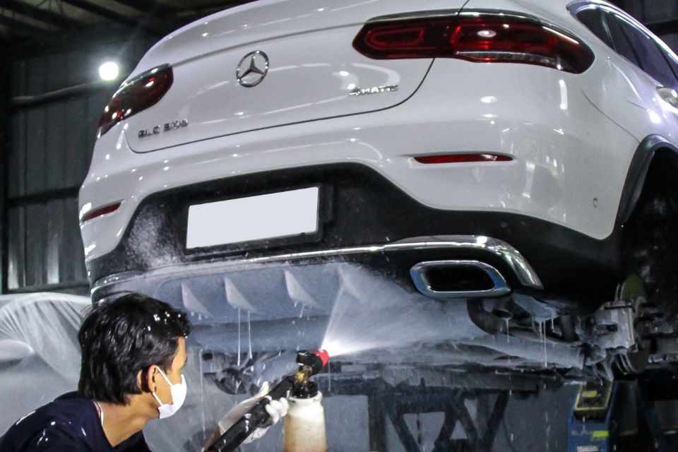 AutoSPA premium wash - foamy exterior wash of a car